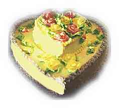 yellow frosting on heart 